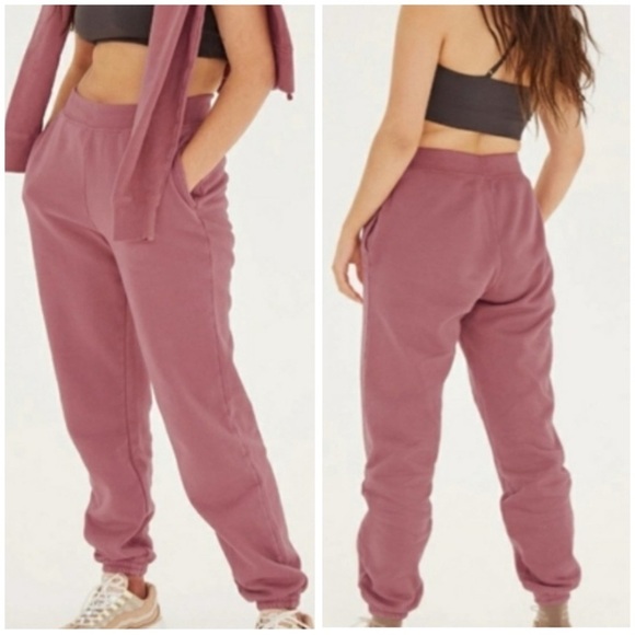 Girlfriend Collective Organic Cotton Mauve Joggers, size S - Picture 1 of 15